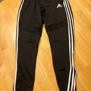 Adidas Men’s Black Joggers with White Stripes